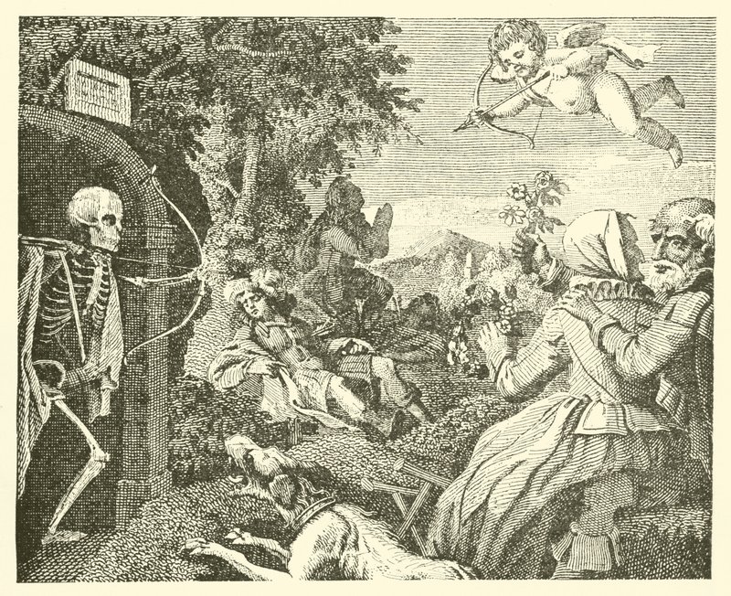 Kupidyn i śmierć (rycina) autorstwa English School
