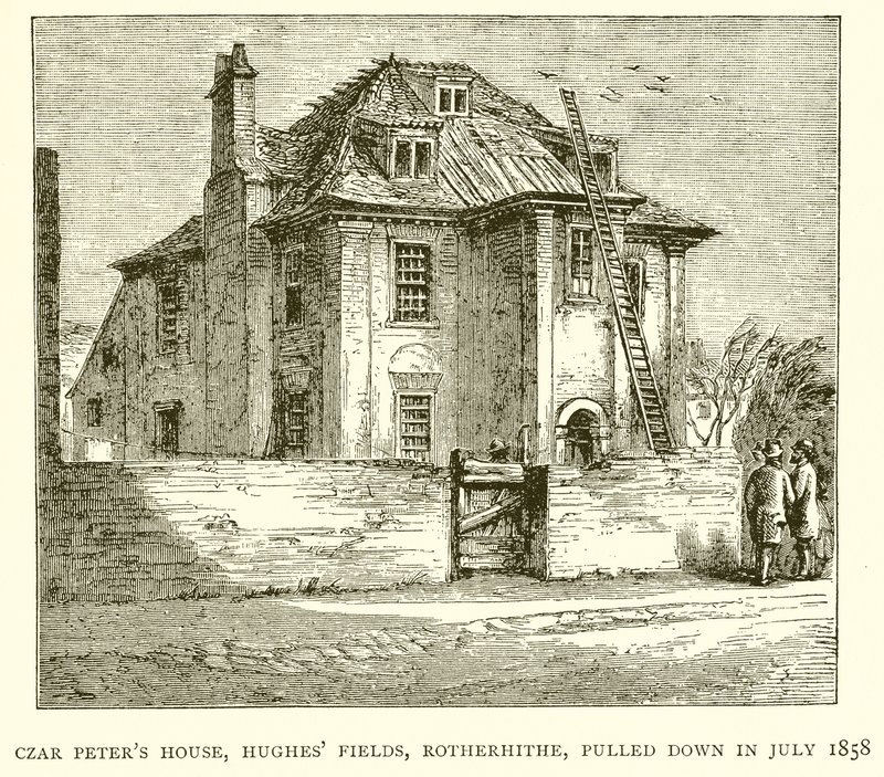 Dom cara Petersa, Hughes Fields, Rotherhithe, rozebrany w lipcu 1858 r. autorstwa English School