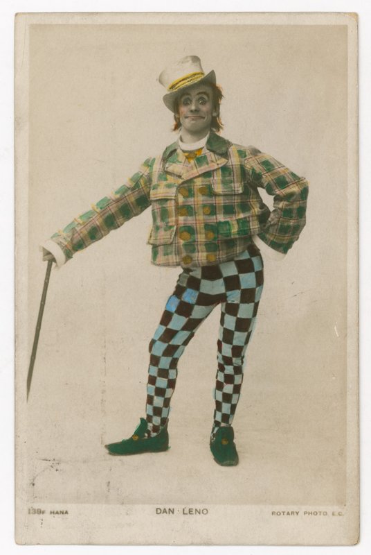 Dan Leno, król błaznów, pokazany tutaj jako Idle Jack w Dick Whittington autorstwa English School