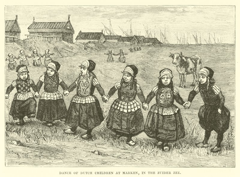 Taniec holenderskich dzieci w Marken, w Zuider Zee autorstwa English School