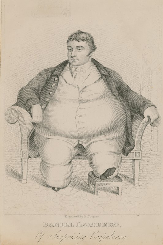 Daniel Lambert, o zaskakującej korpulencji autorstwa English School