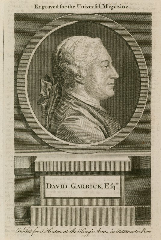 David Garrick, grawerowany dla Universal Magazine autorstwa English School