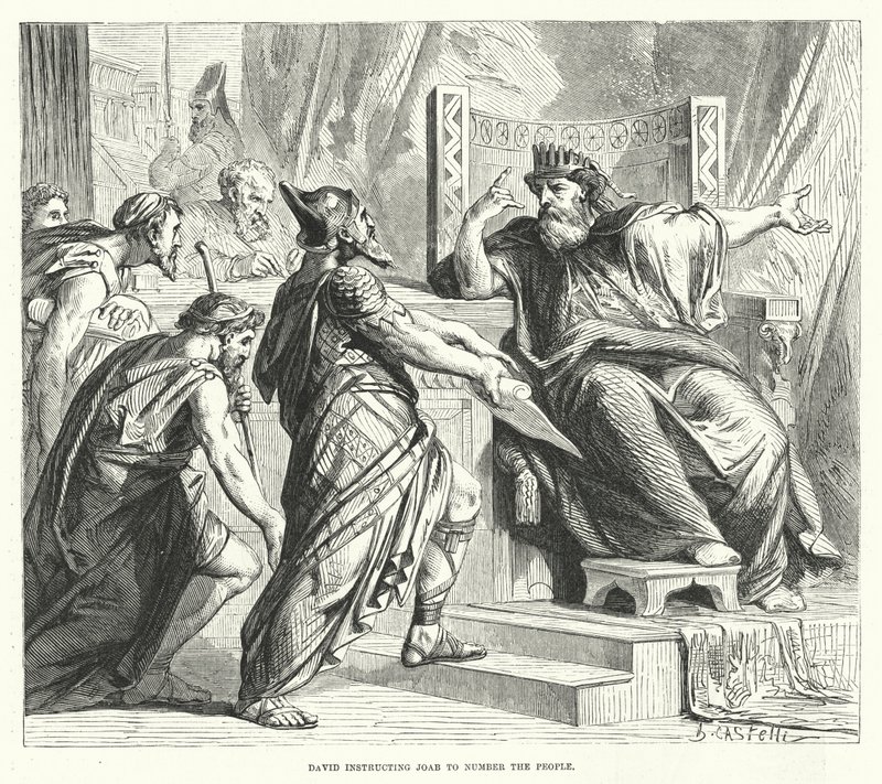 Dawid nakazuje Joabowi policzyć lud (rycina) autorstwa English School