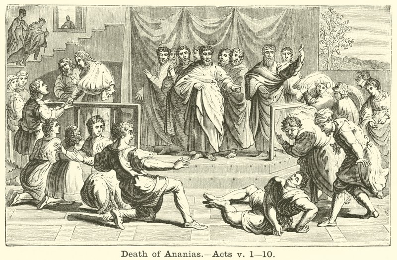 Śmierć Ananiasza, Dzieje Apostolskie, v, 1, 10 autorstwa English School