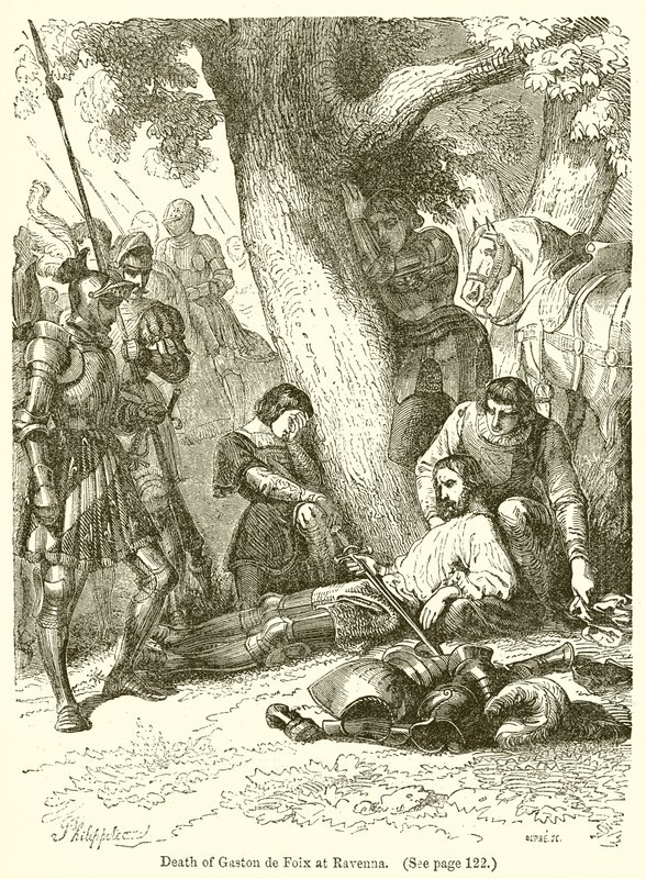 Śmierć Gastona de Foix w Rawennie autorstwa English School