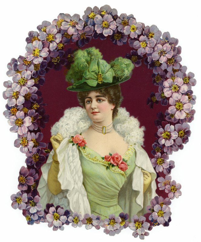 Dekoracja przedstawiająca portret kobiety autorstwa English School