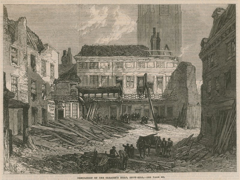 Rozbiórka głowy Saracenów, Snow Hill, Londyn autorstwa English School
