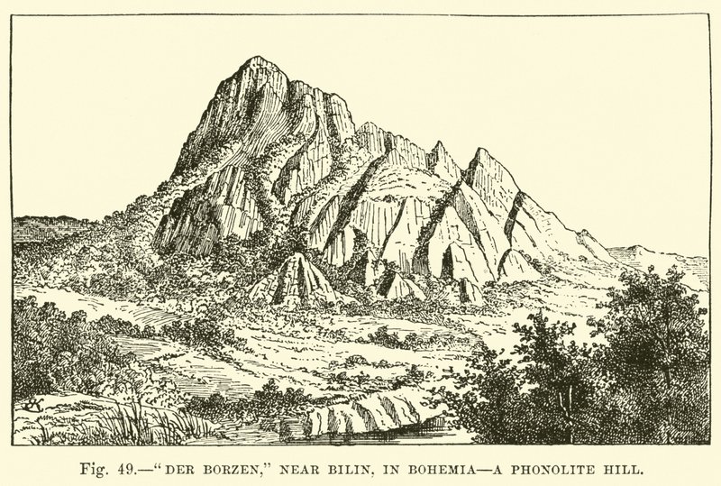 Der Borzen, niedaleko Bilin, w Czechach, wzgórze fonolitowe autorstwa English School