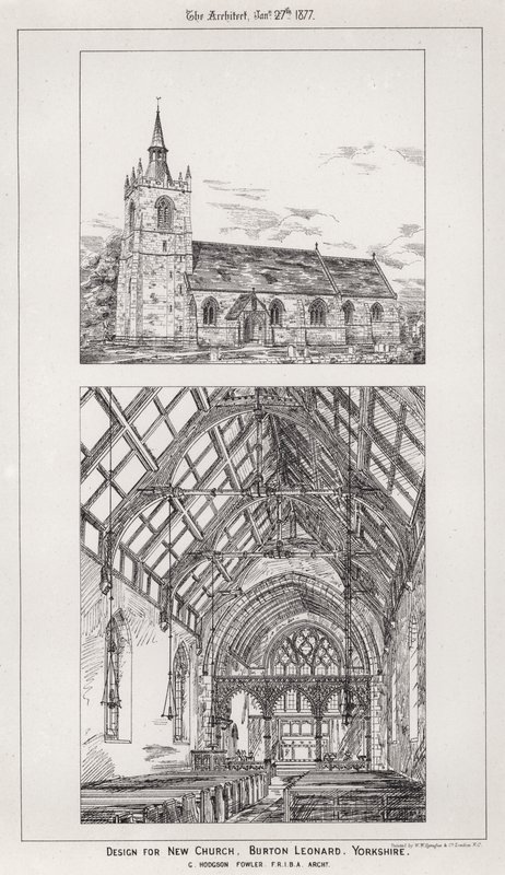 Projekt dla New Church, Burton Leonard, Yorkshire (grawerowanie) autorstwa English School