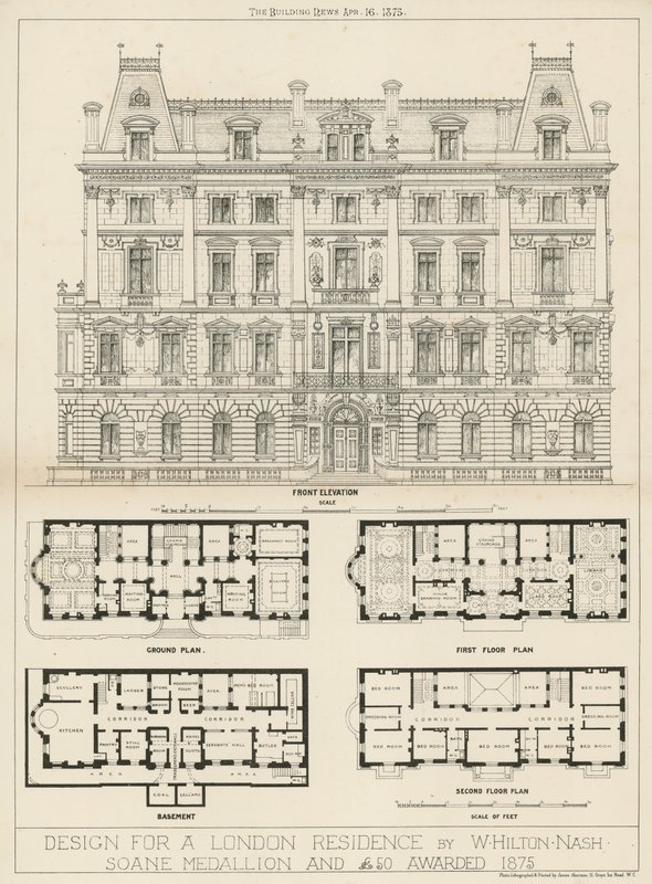 Projekt londyńskiej rezydencji autorstwa W Hilton Nash autorstwa English School