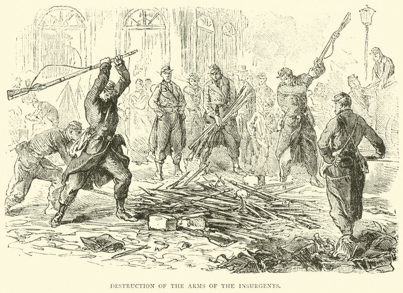 Zniszczenie broni powstańców, kwiecień 1871 autorstwa English School