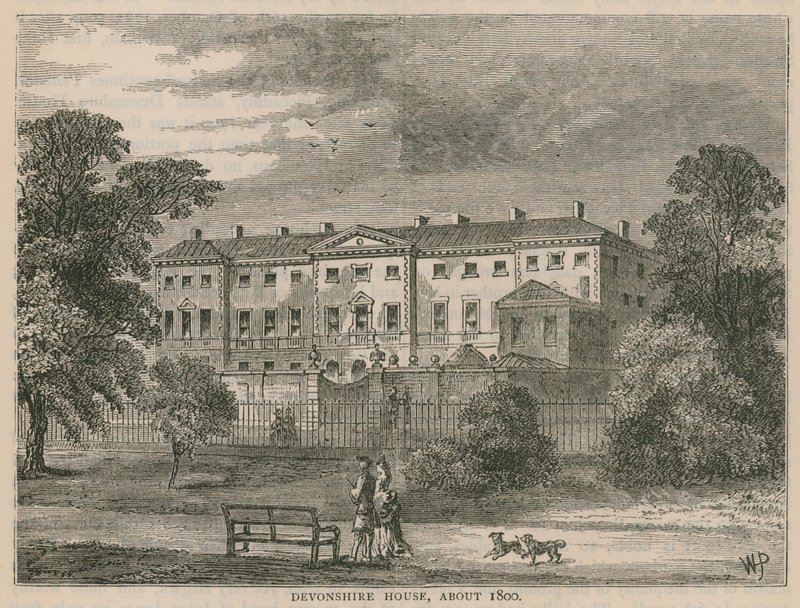 Devonshire House, Londyn, około 1800 autorstwa English School