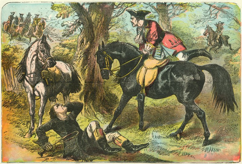 Dick Turpin wchodzi w posiadanie Czarnej Bess autorstwa English School