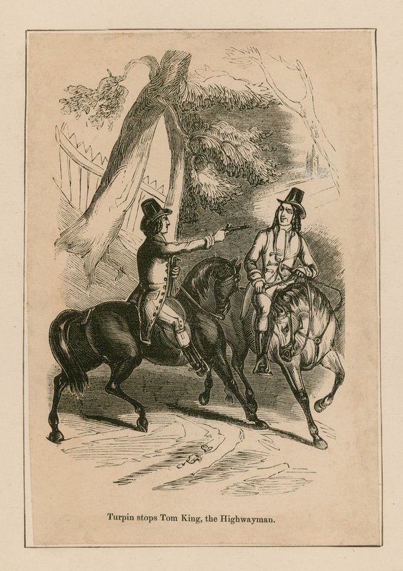 Dick Turpin zatrzymuje Toma Kinga, rozbójnika autorstwa English School