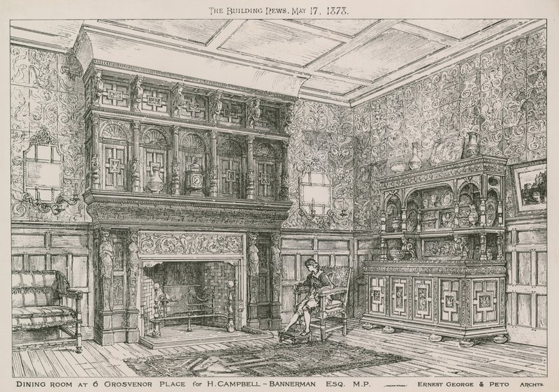 Jadalnia przy Grosvenor Place 6 dla H Campbell-Bannerman, MP autorstwa English School