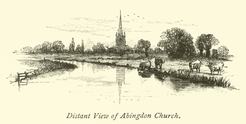 Odległy widok kościoła Abingdon autorstwa English School