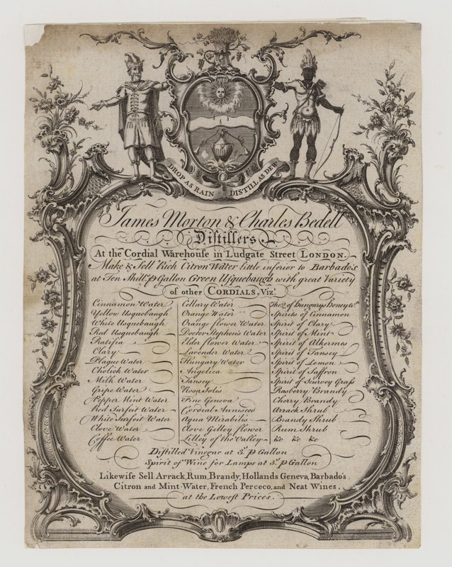 Gorzelnicy, James Morton i Charles Bedell, karta handlowa autorstwa English School