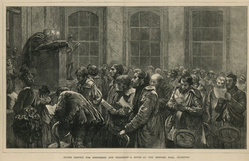 Nabożeństwo Boże dla pasterzy i pasterzy - gabinet w Berners Hall, Islington, Londyn autorstwa English School