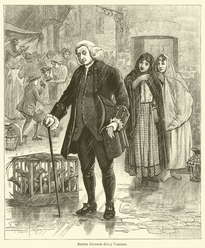 Doktor Johnson robi pokutę (grawerowanie) autorstwa English School