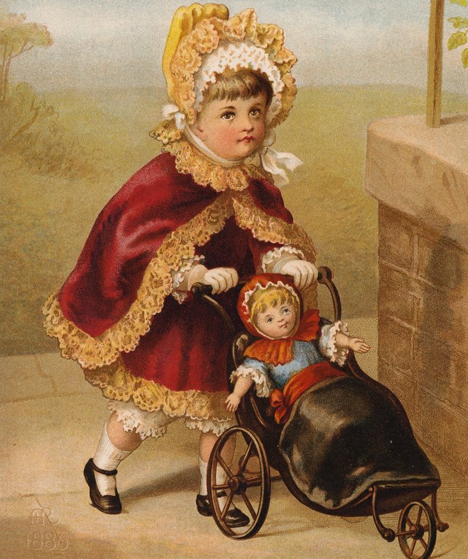 Dolly i ja (kolorowa litografia) autorstwa English School