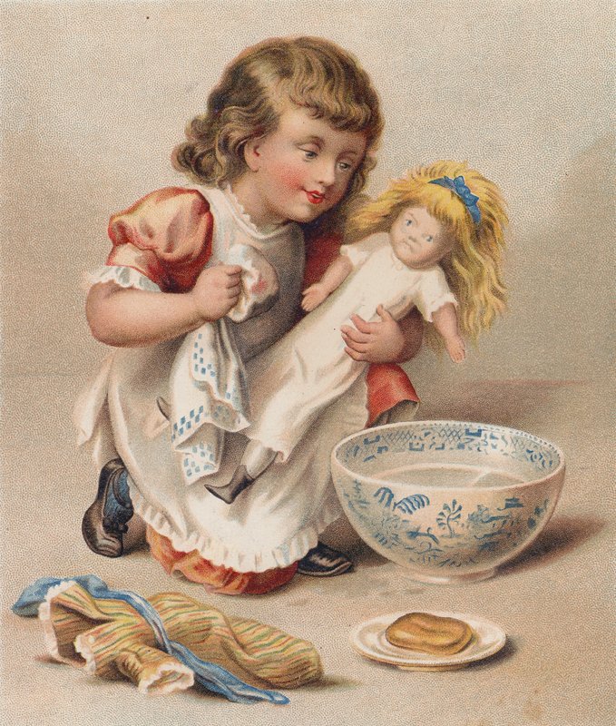 Kąpiel Dolly (chromolit) autorstwa English School
