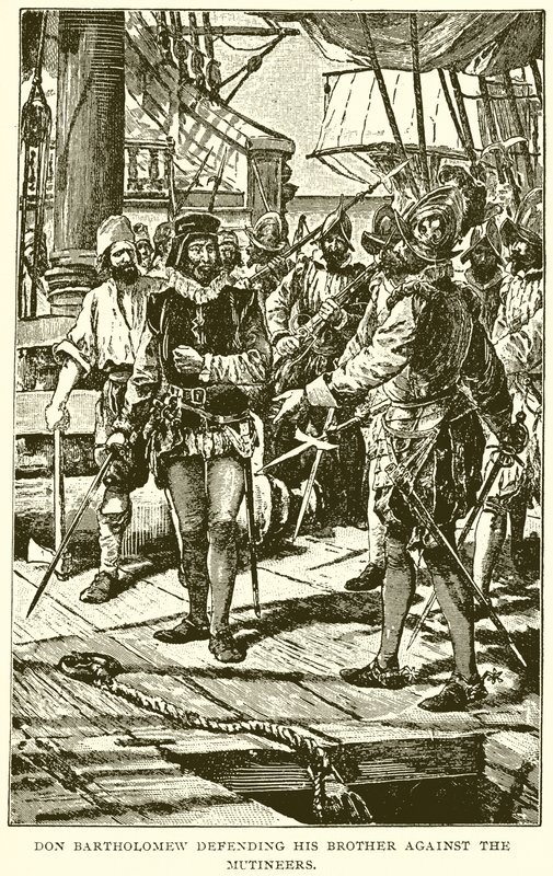 Don Bartholomew broni swojego brata przed buntownikami autorstwa English School