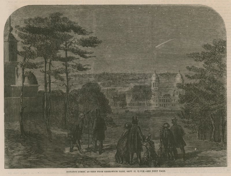 Donatis Comet widziany z Greenwich Park, 17 września 1858, o 19:30 autorstwa English School