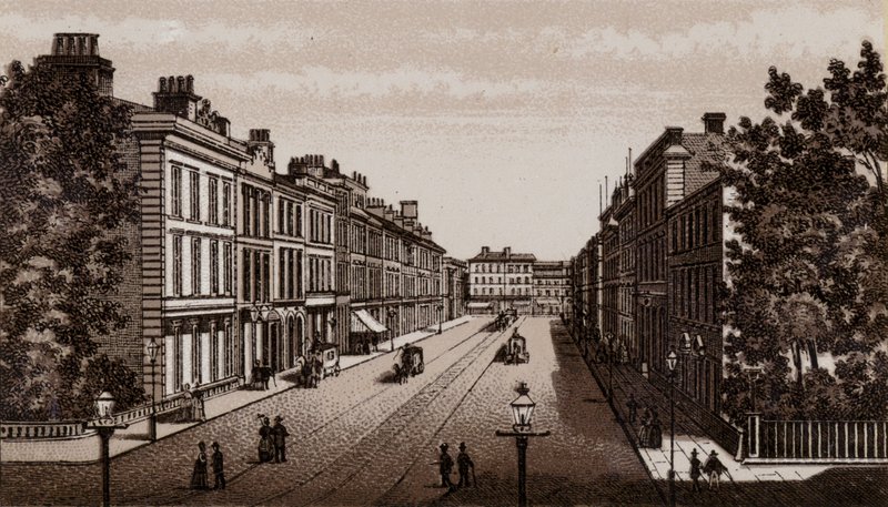 Donegal Place, Belfast 1880 (lito) autorstwa English School