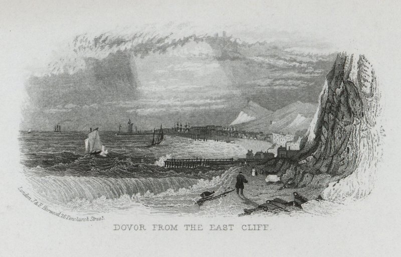 Dover z East Cliff, Kent (grawerowanie) autorstwa English School
