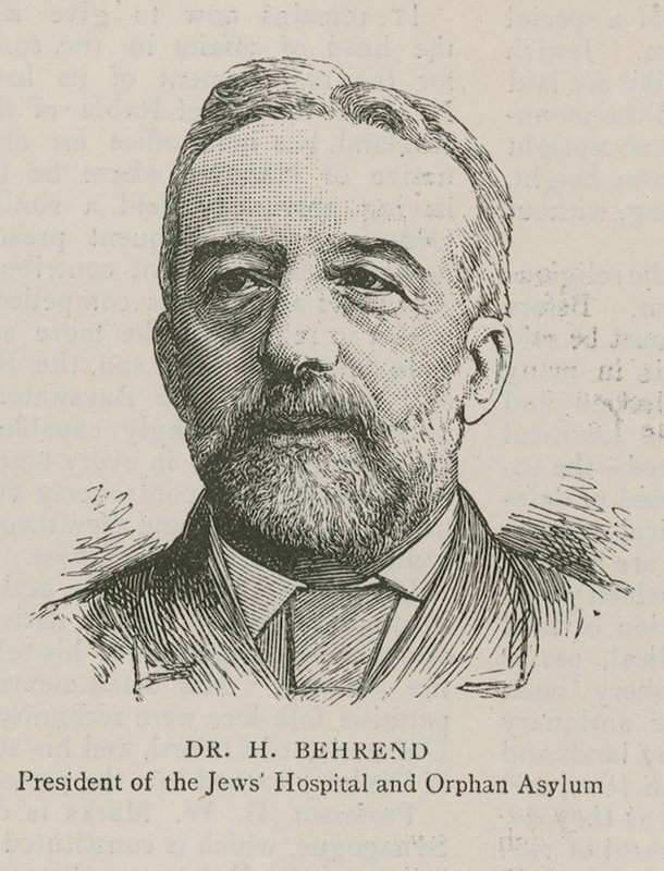 Dr H Behrend, prezes Szpitala Żydowskiego i Azylu Sierot autorstwa English School