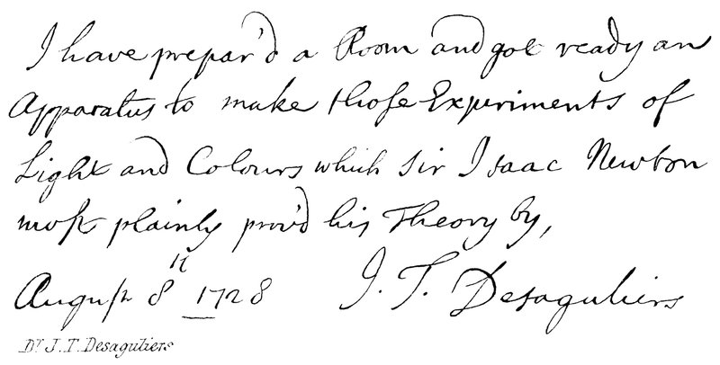 Dr J T Desaguliers autorstwa English School