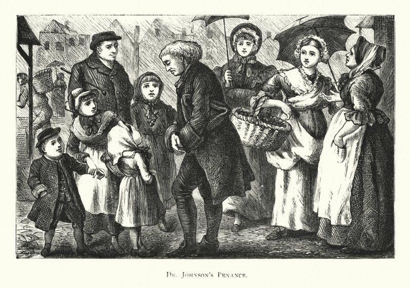 Pokuta dr Johnsona (grawerowanie) autorstwa English School