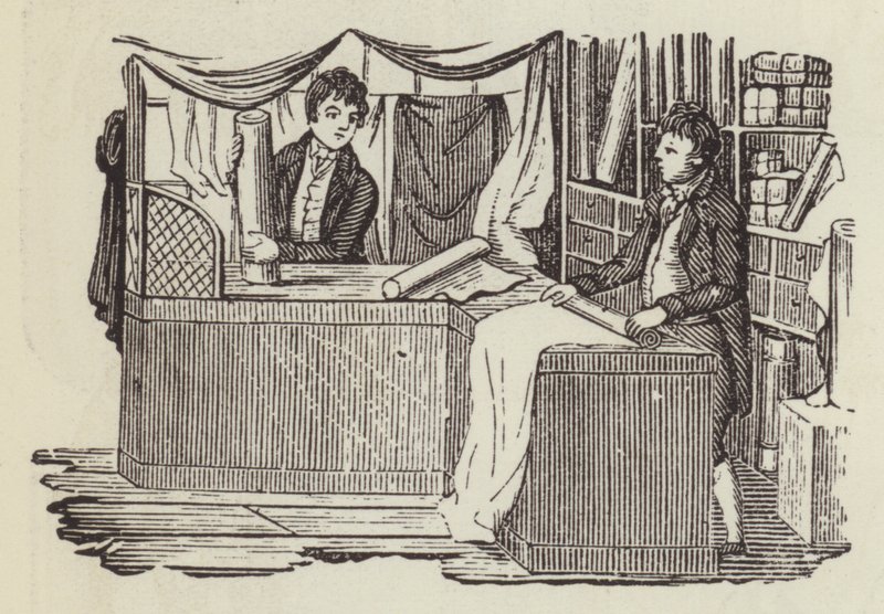 Sklep Draperski (grawerunek) autorstwa English School