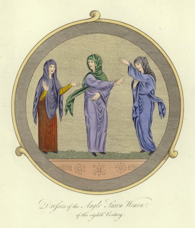 Suknie kobiet anglosaskich z VIII wieku autorstwa English School