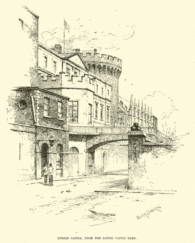 Zamek w Dublinie, z Lower Castle Yard autorstwa English School