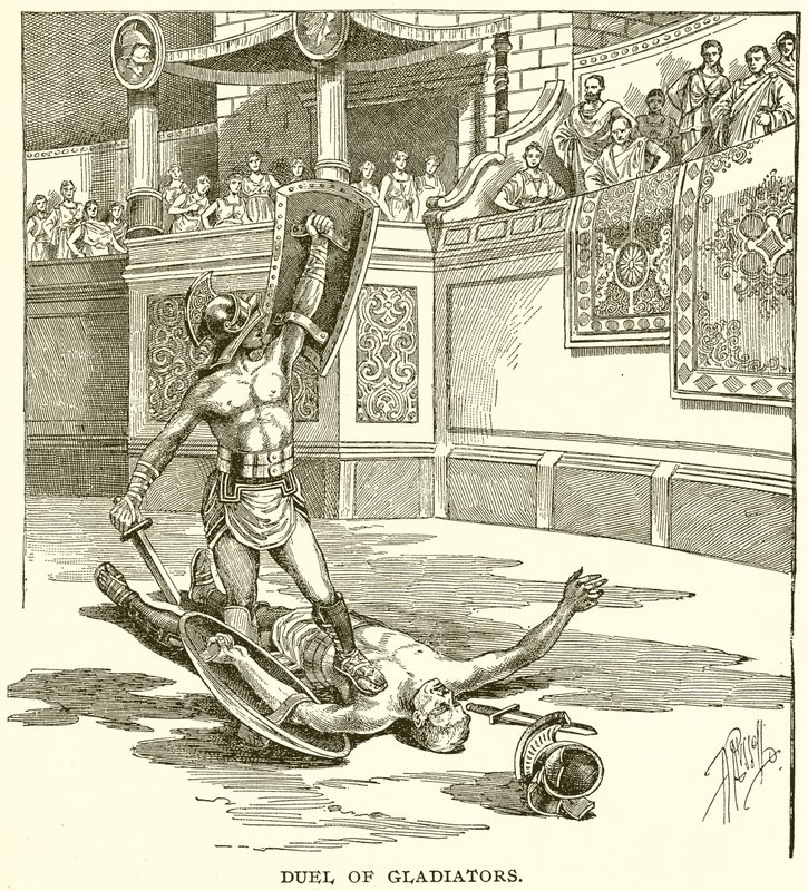 Pojedynek gladiatorów autorstwa English School