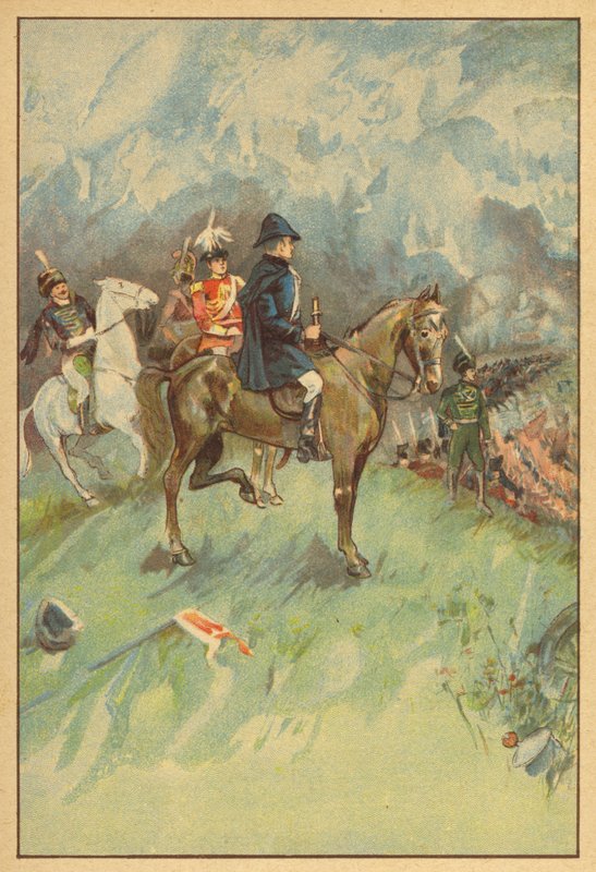 Książę Wellington w bitwie pod Waterloo autorstwa English School