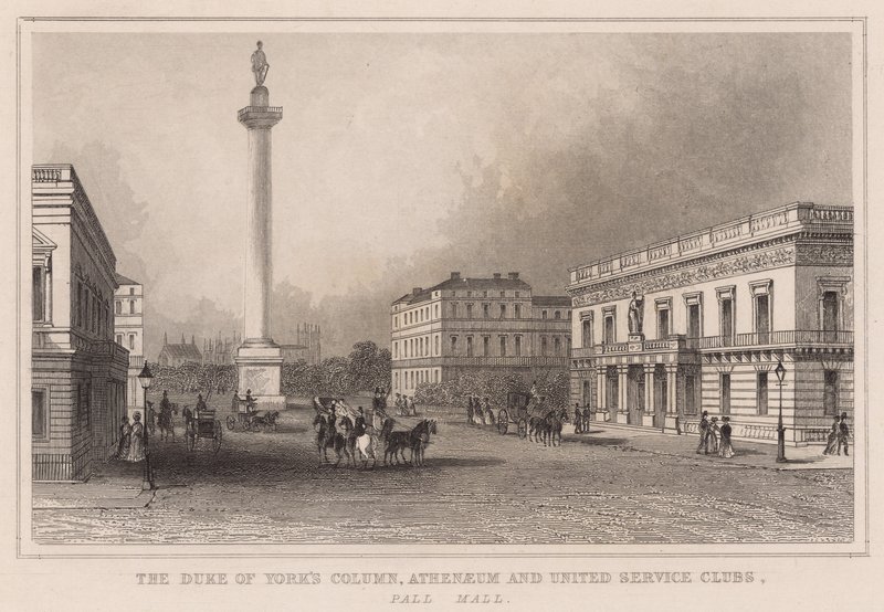 Kolumna Duke of Yorks, Ateneum i Kluby Zjednoczonej Służby, Pall Mall autorstwa English School