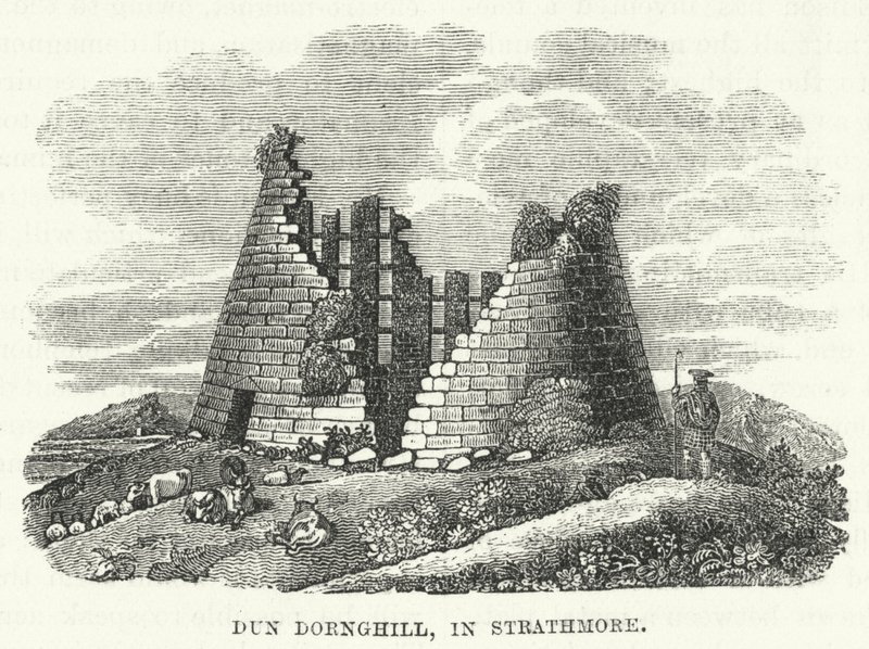 Dun Dornghill, w Strathmore (grawerowanie) autorstwa English School