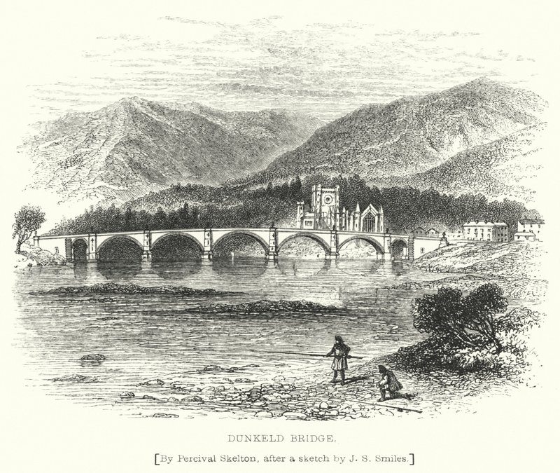 Most Dunkeld (rycina) autorstwa English School