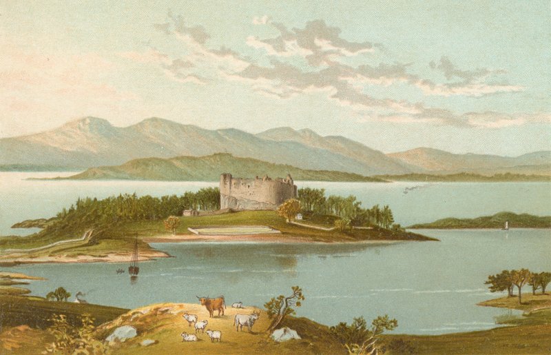 Zamek Dunstaffnage i Loch Etive autorstwa English School