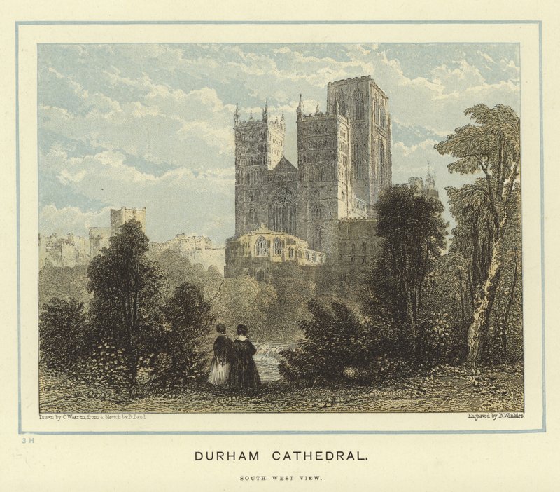 Katedra w Durham, widok na południowy zachód autorstwa English School