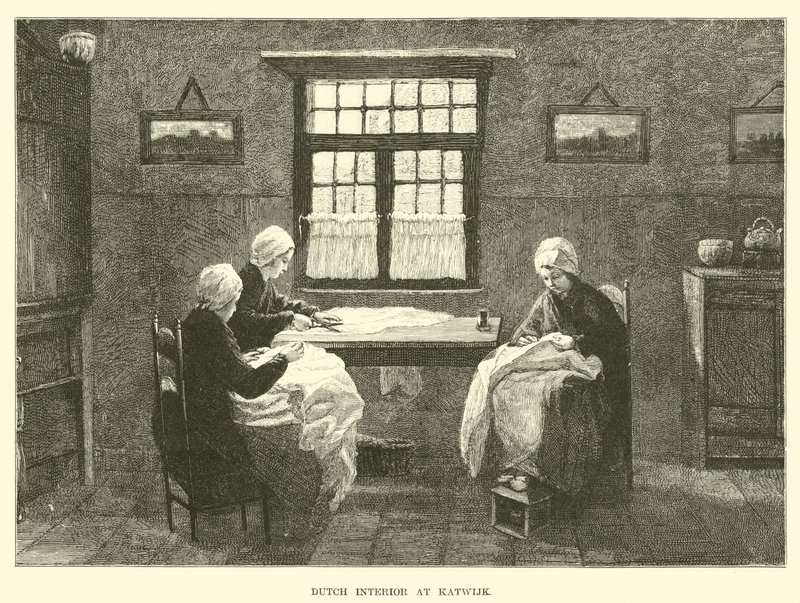 Holenderskie wnętrze w Katwijk autorstwa English School