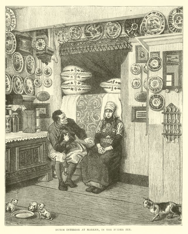 Holenderskie wnętrze w Marken, w Zuider Zee autorstwa English School