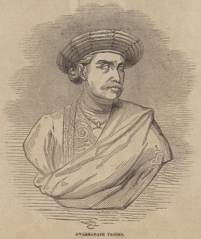Dwarkanath Tagore (rycina) autorstwa English School