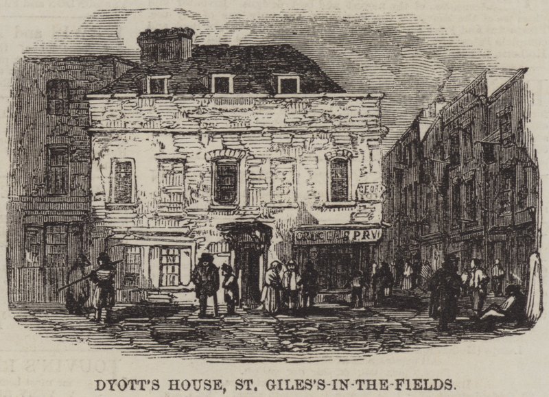 Dom Dyotta, St Giles-in-the-Fields (grawerowanie) autorstwa English School