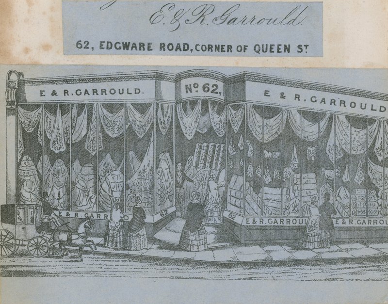 E & R Garrould, 62 Edgware Road, Corner of Queen Street, Londyn autorstwa English School
