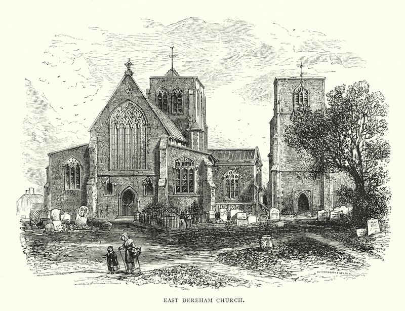 Kościół East Dereham (grawerunek) autorstwa English School