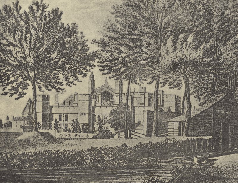 East View of the College, 1746 (grawiura) autorstwa English School