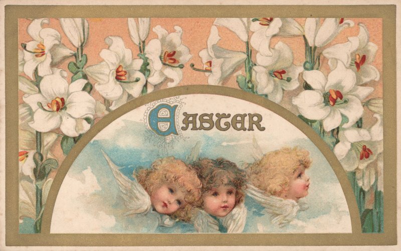 Anioły wielkanocne (chromolitho) autorstwa English School